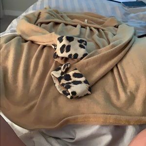 Tan and cheetah print (cuffs) sweater.